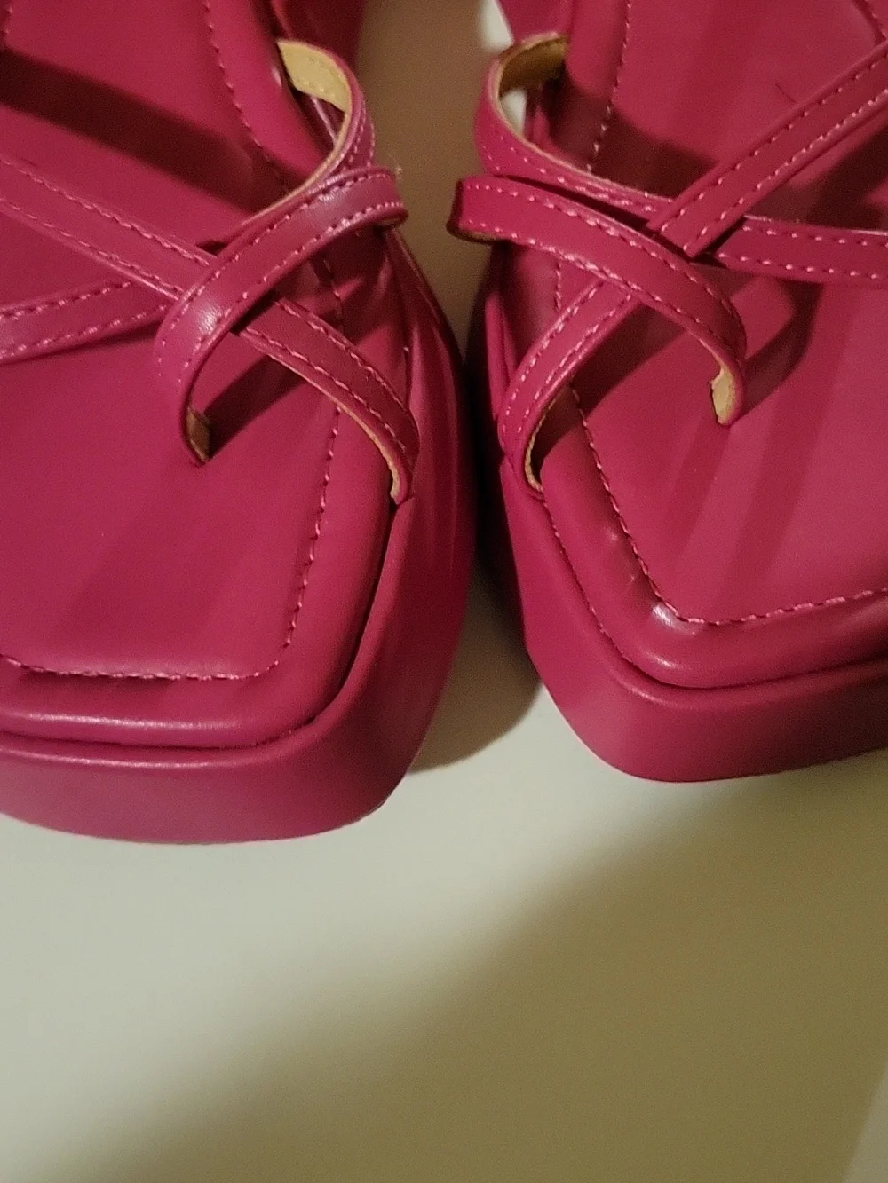 Chase + Chloe Hot Pink Strappy Wedge Sandals - Picture 5 of 6